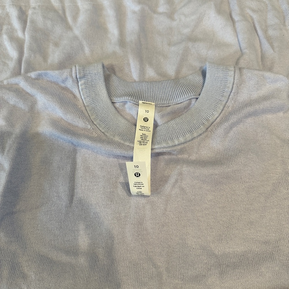NEW with tags Lululemon Silk-Blend Crewneck Sweater
Pastel Blue sz 10 - Picture 5 of 7
